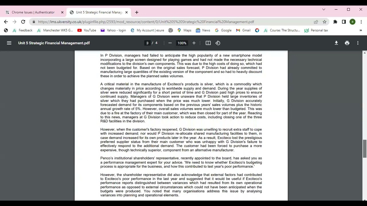 OTHM L7 DiSML-Unit 5-Strategic Financial Management-Assignment Discussion