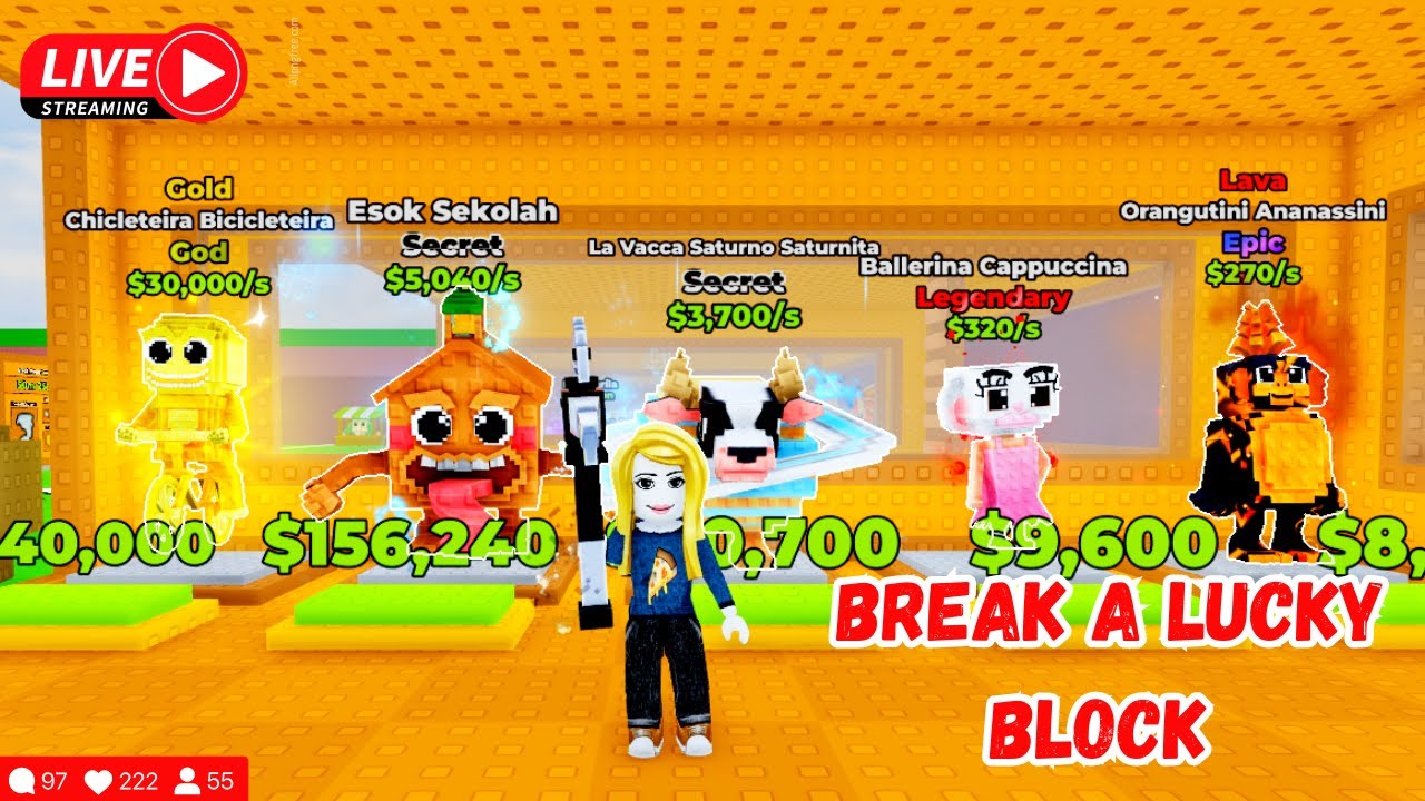 BREAK A LUCKY BLOCK LIVE STREAM 🔴 | PLAYING ROBLOX | LIVE GAMEPLAY