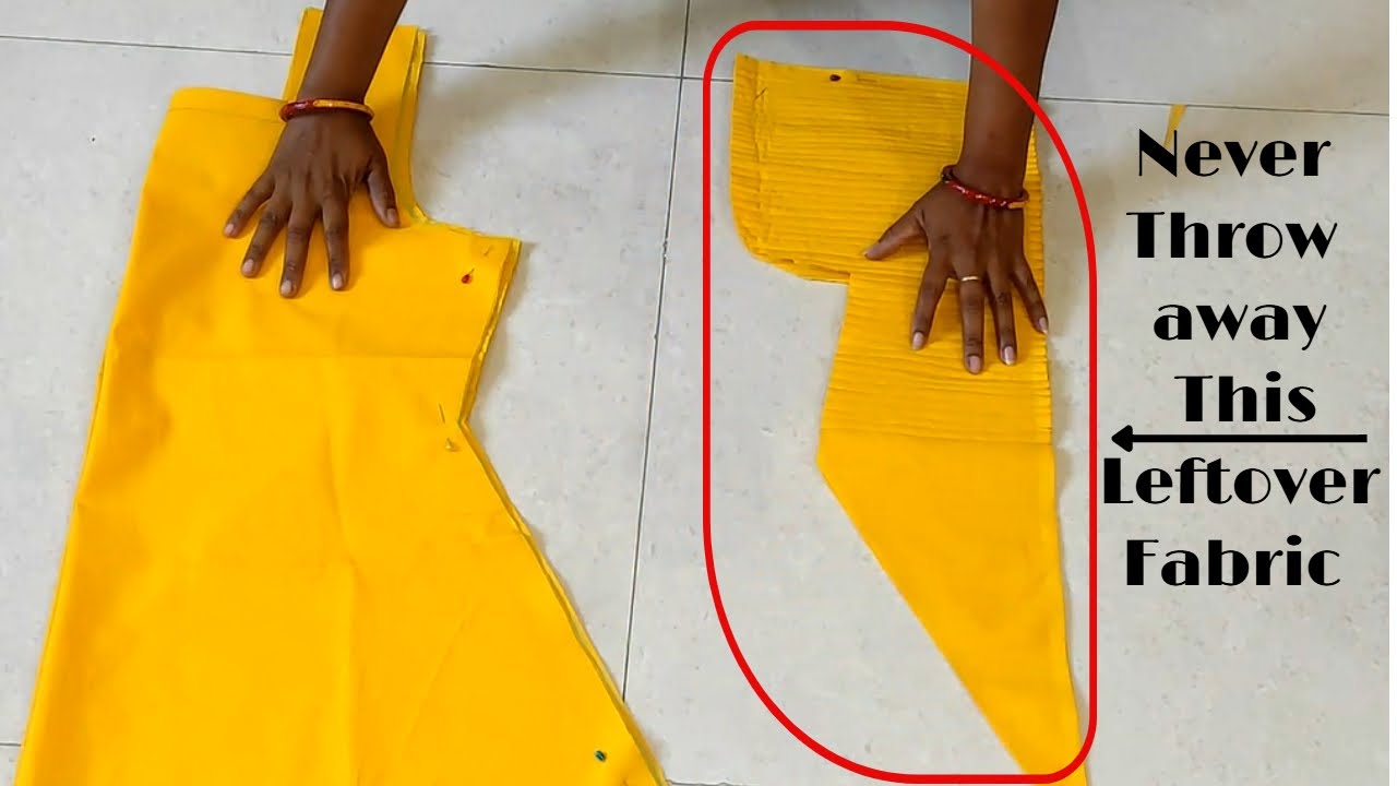 How to reuse Kurti/Gown/Top leftover fabric to make beautiful neck design, Scrap fabric uses