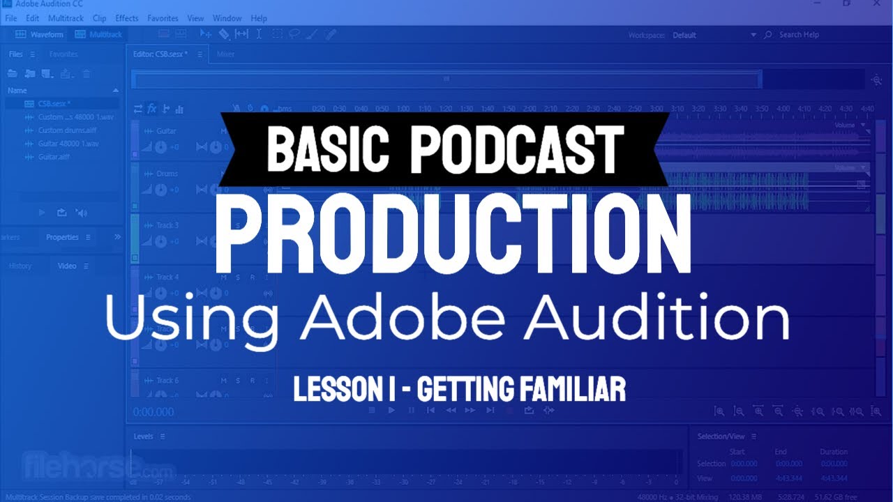 Basic Podcast Production with Adobe Audition - Lesson 1