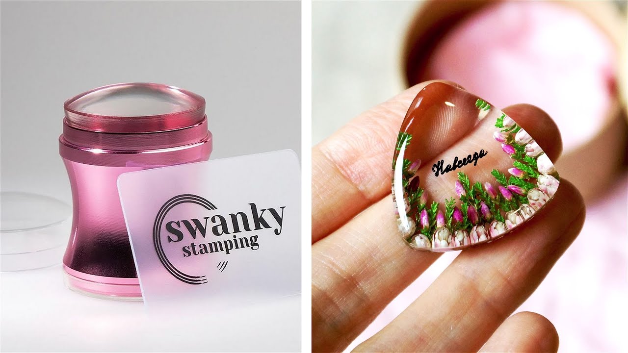 Stamping for nails + Epoxy resin / Cute and Fancy resin ideas