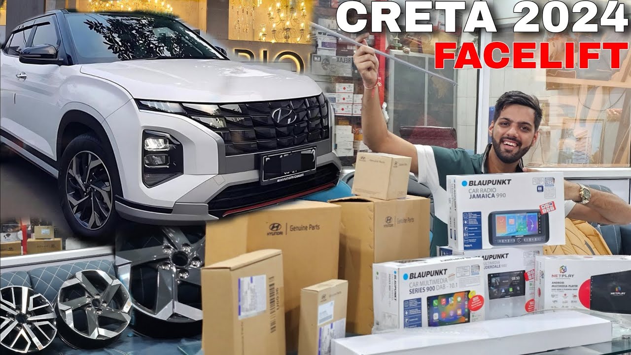 CRETA 2024 FACELIFT WITH HIDDEN AMBIENT LIGHT & BLAUPUNKT JAMAICA 990 ANDROID PLAYER 📞98201 87037
