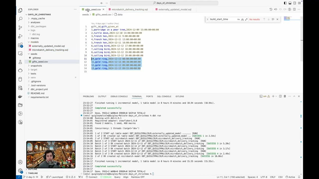 Twelve days of microbatch: dbt Core v1.9 microbatch incremental strategy demo