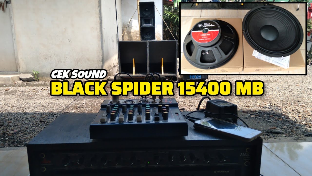 Cek sound box turbo 15 inch speaker black spider 15400 mb