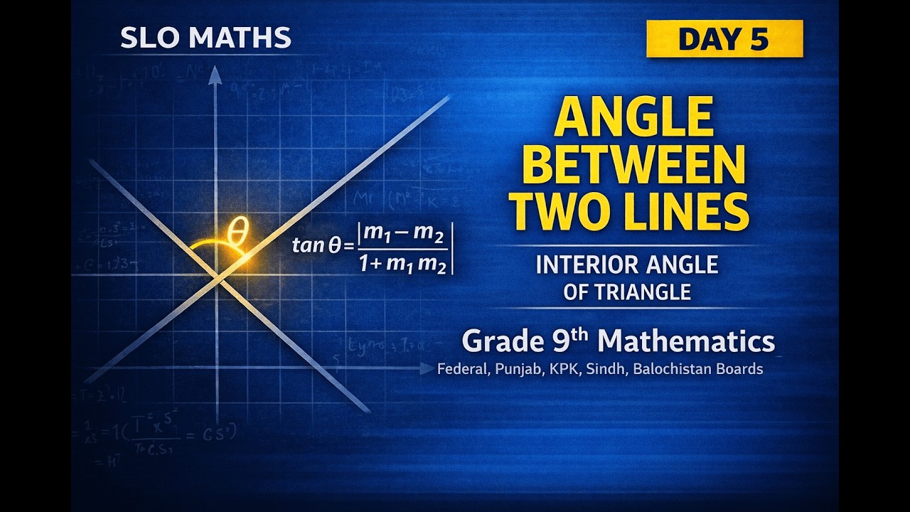 Angle Between Two Lines | Interior Angle of Triangle | Grade 9th Maths | SLO Based Concept | Day 05