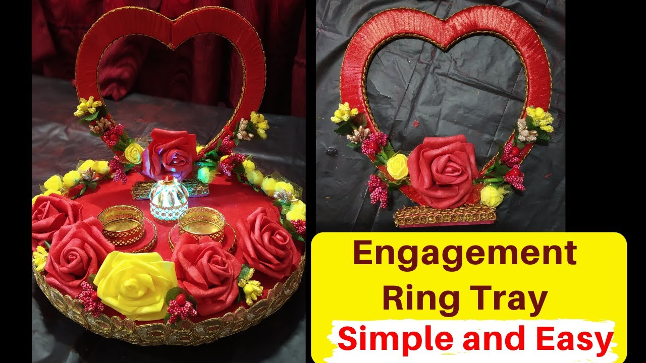 DIY Engagement ring tray Decoration idea| Ring ceremony Platter|Homemade engagement ring Plate| 2020