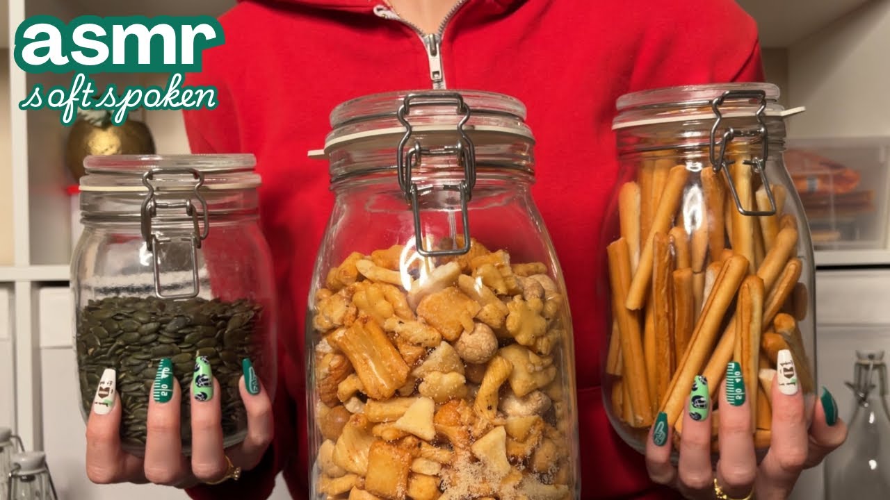 ASMR 😋 Tapping on & Organizing my SNACK SHELVES!! 