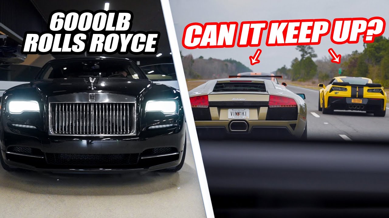 OUR FORD GT BROKE SO WE BEGAN RACING EVERYONE IN OUR 615HP ROLLS ROYCE! *LUXURY BARGE VS SUPERCARS*