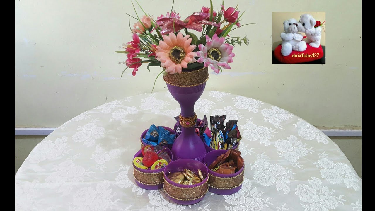 DIY Multi- Purpose Organizer / Canister with Vase Using Recycled Plastic Bottles