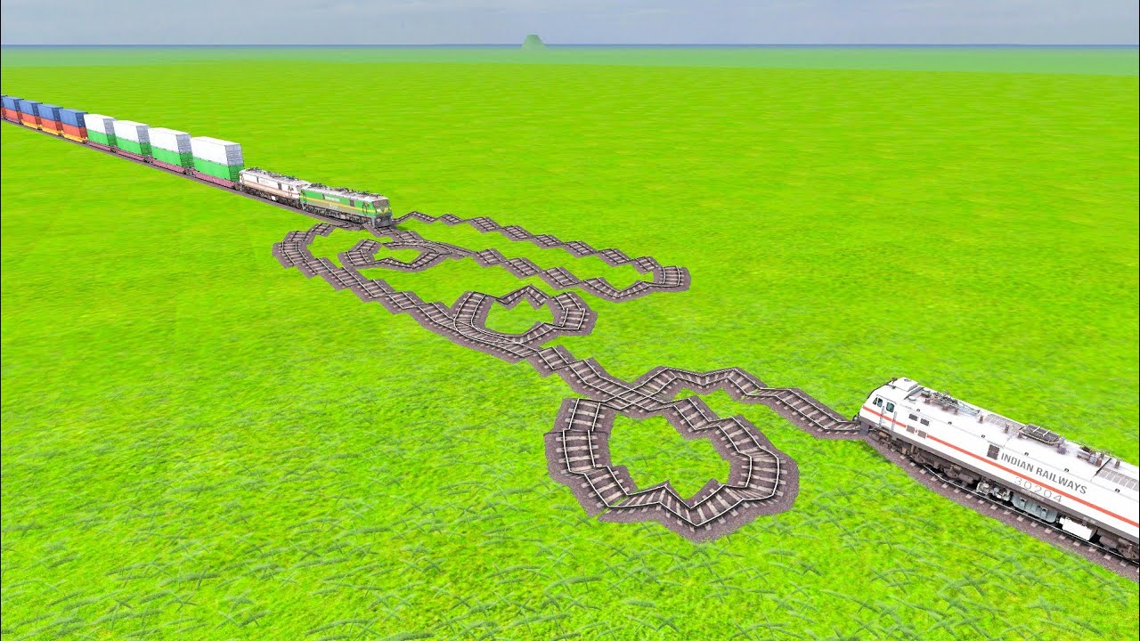 😨😵WAP 9 AND WAP 7 DID PARALLEL CROSSING ON VERY BAD TRACKS  RAILROAD CROSSING  #loco #bumpyrailroad 