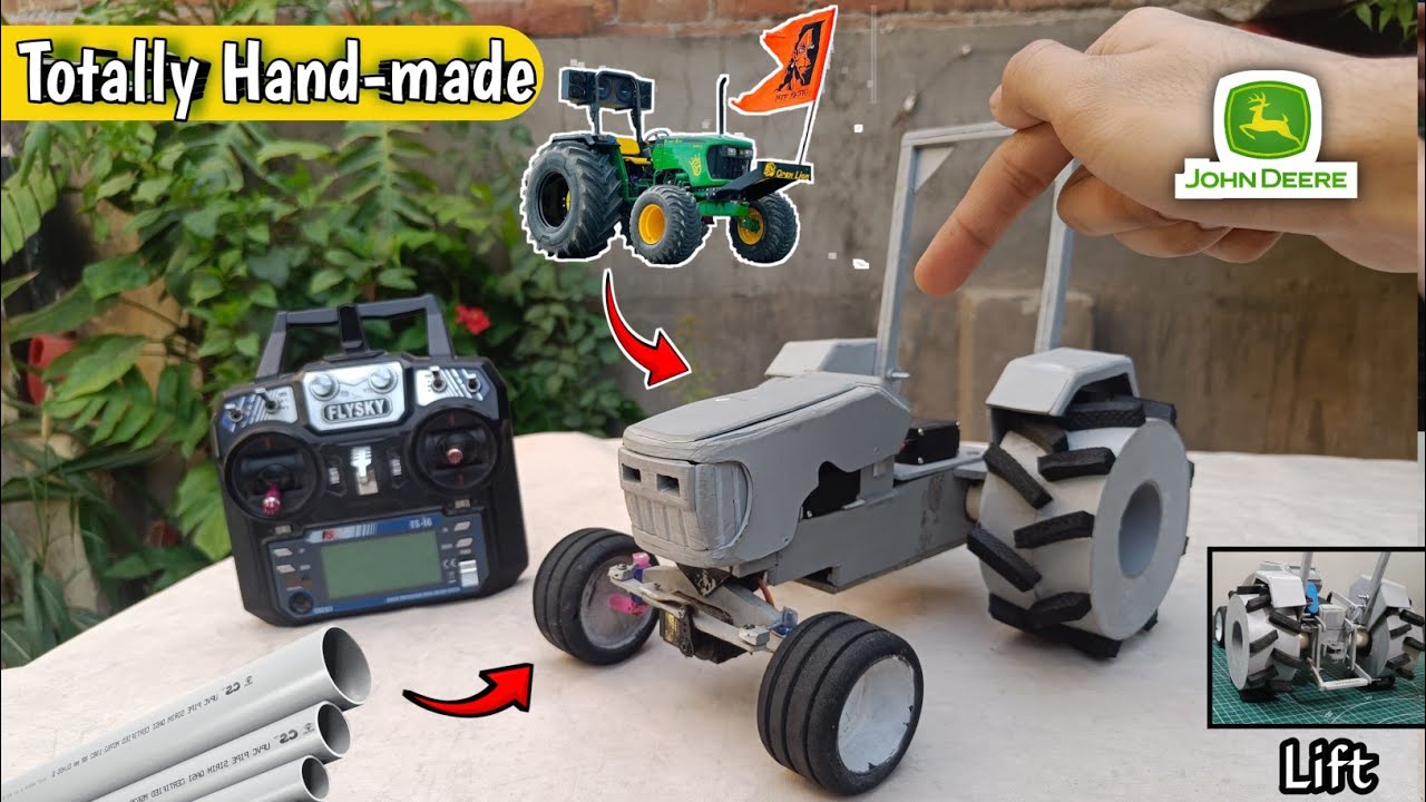 How to make DIY John Deere Tractor using DC Gear Motor || PVC se Tractor kese banaye || Tochan King