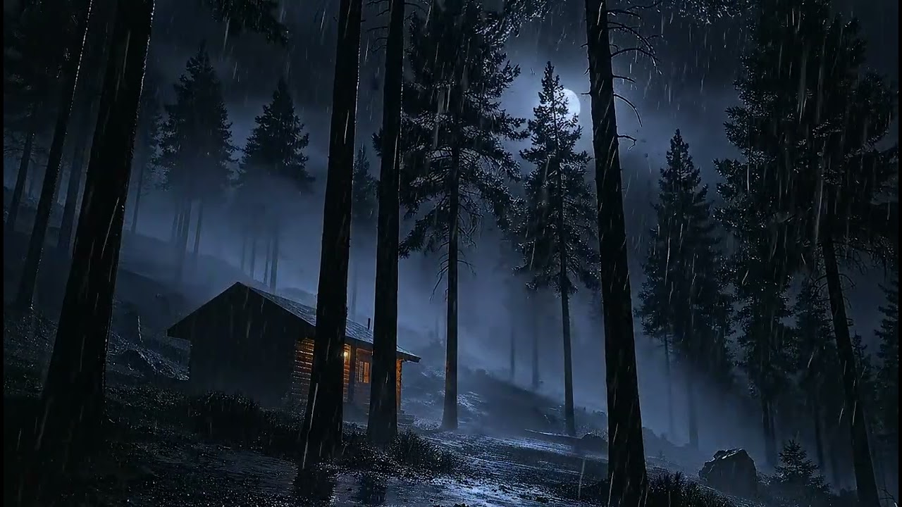 ЗАСНИТЕ МГНОВЕННО Сильный Проливной Дождь Ночной Шторм 🌧️ Глубокий Сон и Облегчение Бессонницы