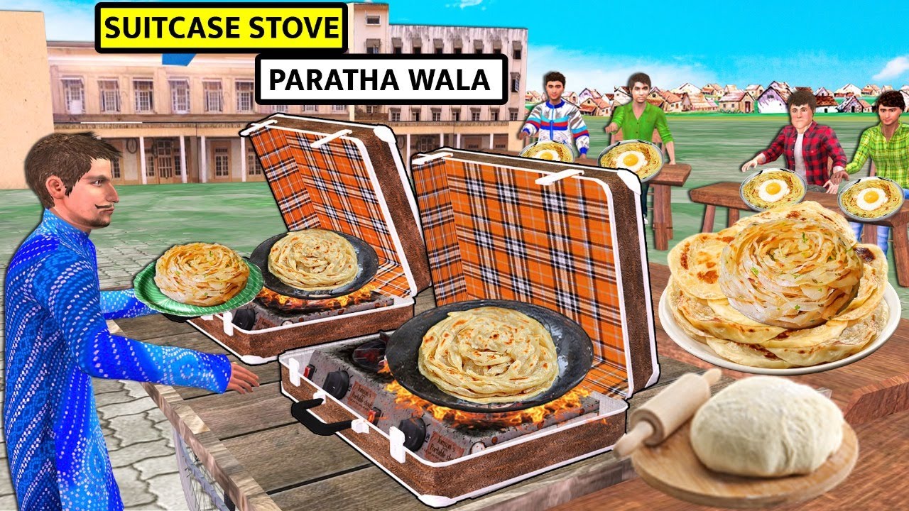 Suitcase Gas Stove Paratha Cooking Egg Omelette Street Food Hindi Kahaniya Moral Stories New Comedy