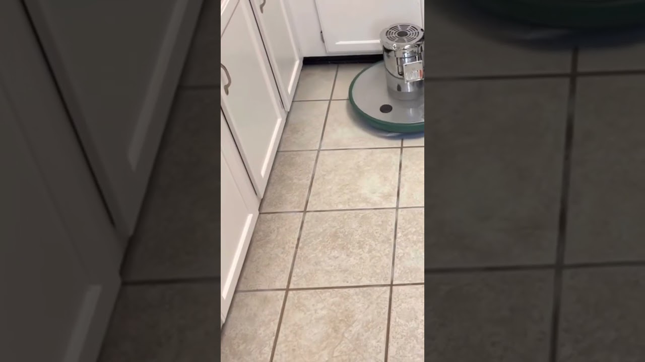 Tile and grout cleaning with a heavy duty commercial machine.