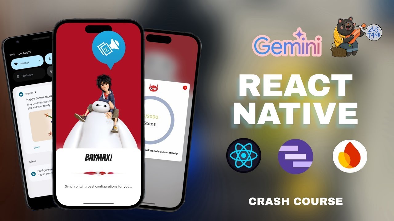 🤖 Baymax&trade;:  | Text to Speech | React Native | Firebase Notifee | Steps Counter App