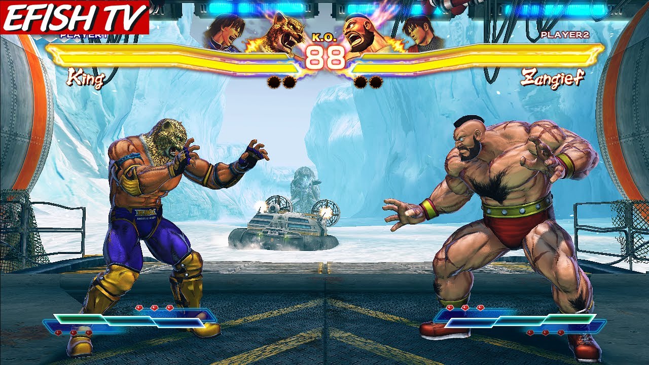 King & Lei vs Zangief & Guy (Hardest AI) - Street Fighter X Tekken