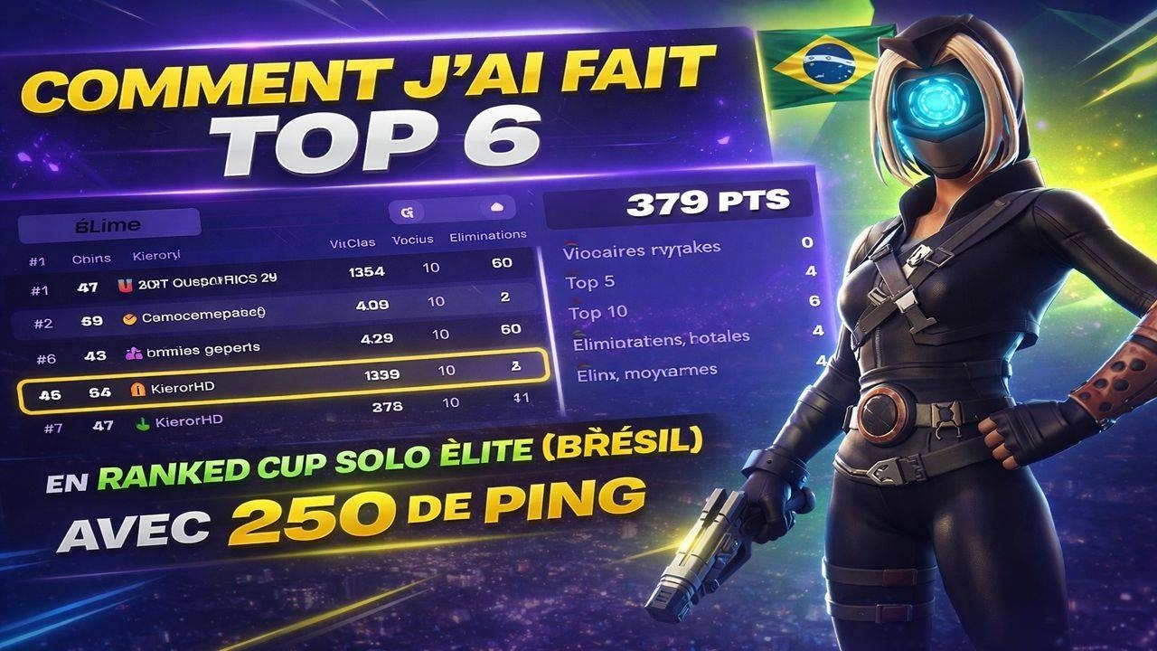 Comment j'ai fait top 6 en Ranked cup solo Elite (Brésil) avec 250 de ping