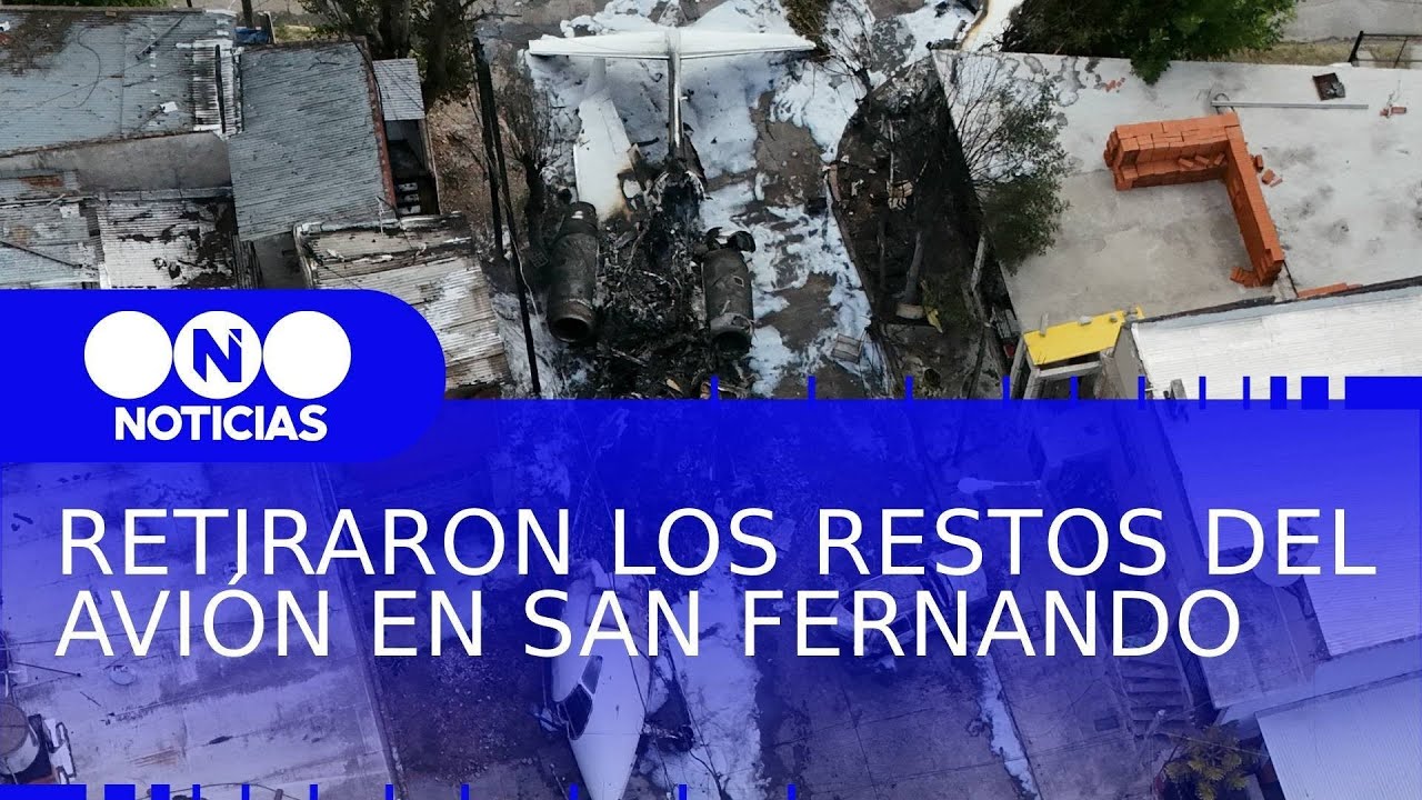 RETIRARON los RESTOS del AVIÓN en SAN FERNANDO - Telefe Noticias