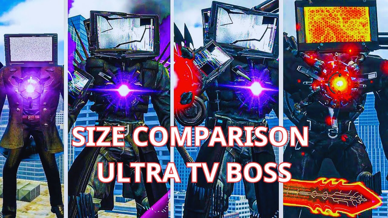 SIZE COMPARISON ULTRA TV BOSS VS SKIBIDI TOILET BOSSES, TITAN CAMERAMAN VS ASTRO JUGGERNAUT