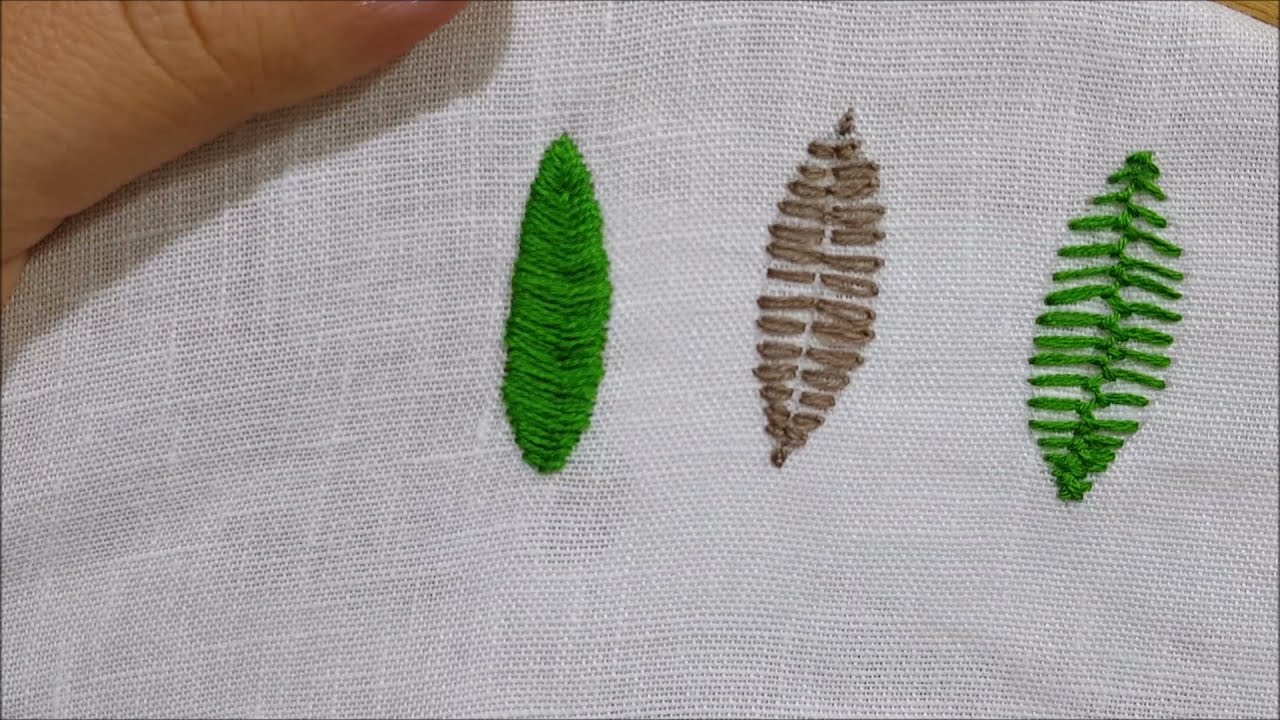 Foglia a punto lanciato - Tutorial ricamo a mano Launched Leaf - Hand Embroidery Tutorial