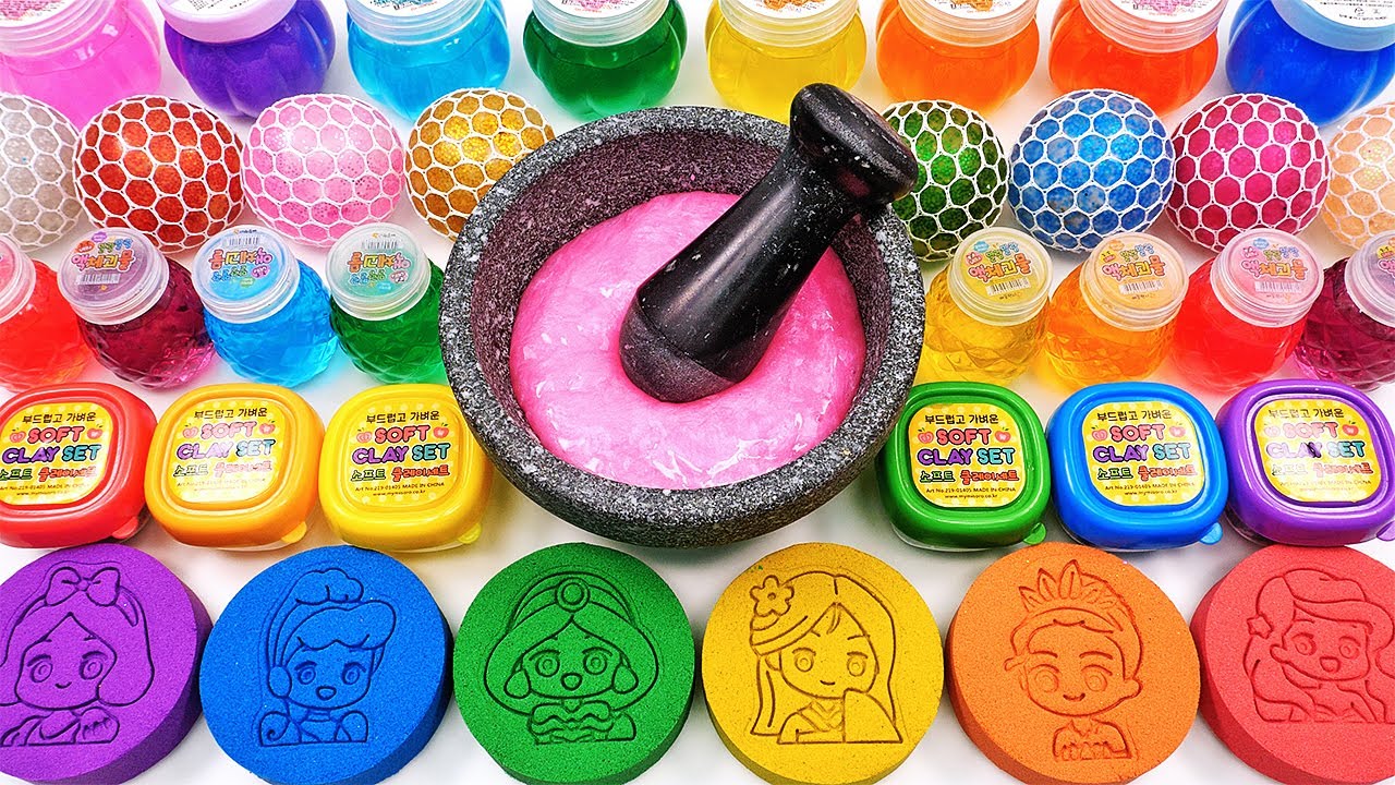 Satisfying ASMR Video & Slime Fun : How to Make Rainbow Hand Cream Eyeshadow Makeup Slime #GoGoSlime