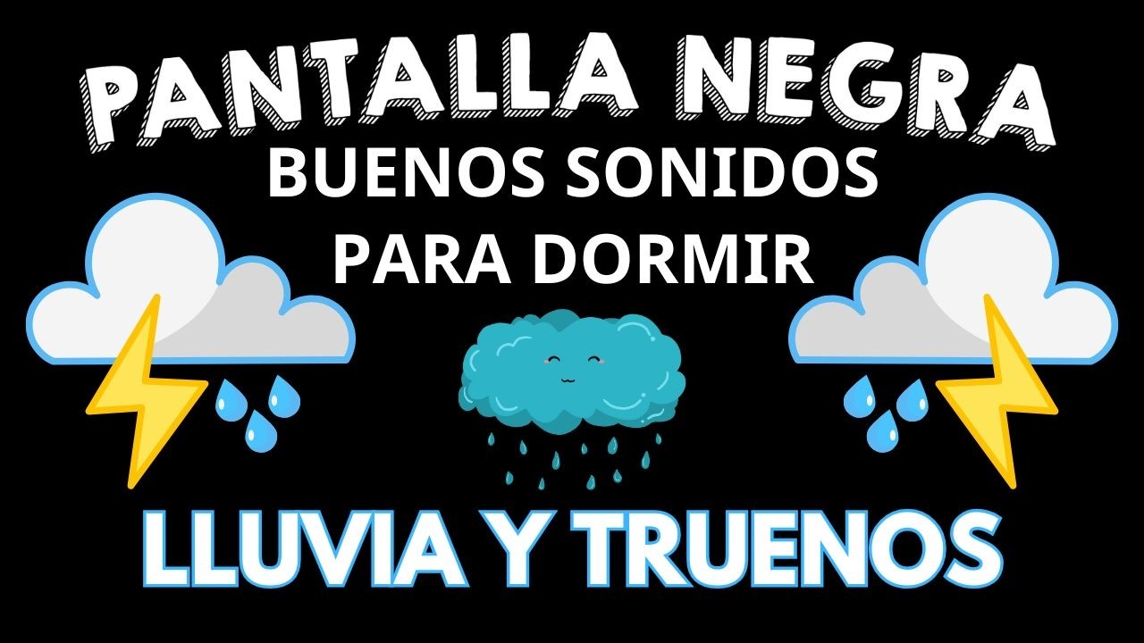 Lluvia Tropical con Truenos para Dormir 🌧 PANTALLA NEGRA 🌧 Sonidos Naturales para el Estrés y Sueño