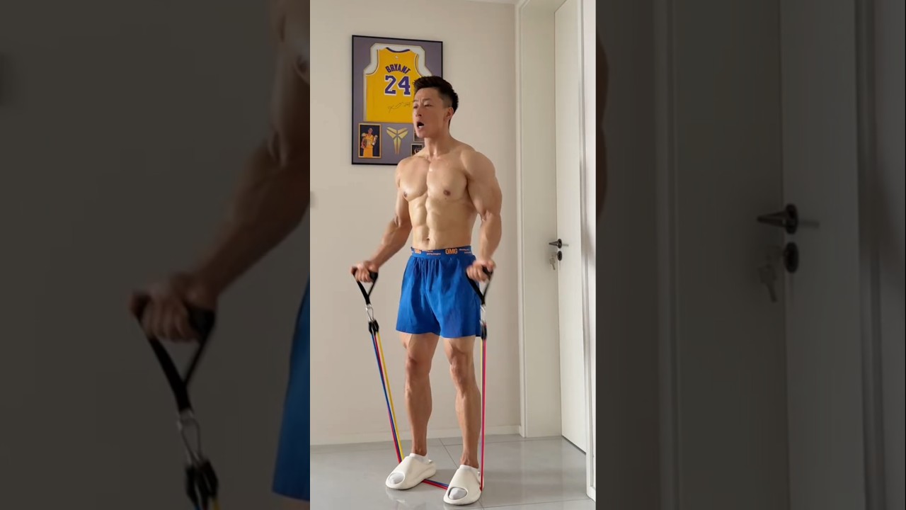💯 Resistance Band Workout at home 🏡 #shortsfeed #fitness #short