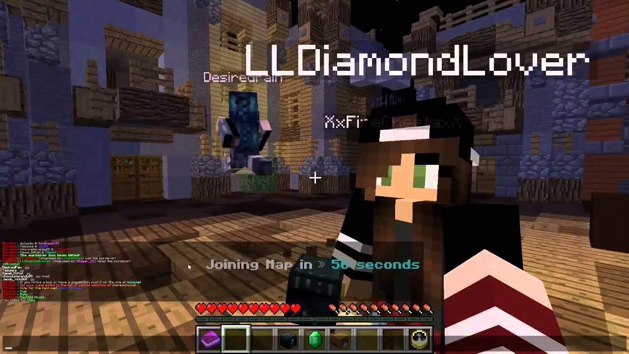 MINECRAFT MURDER GAMEPLAY | PARTY ZONE SERVER | SALLY, CHAD and DOLLASTIC
