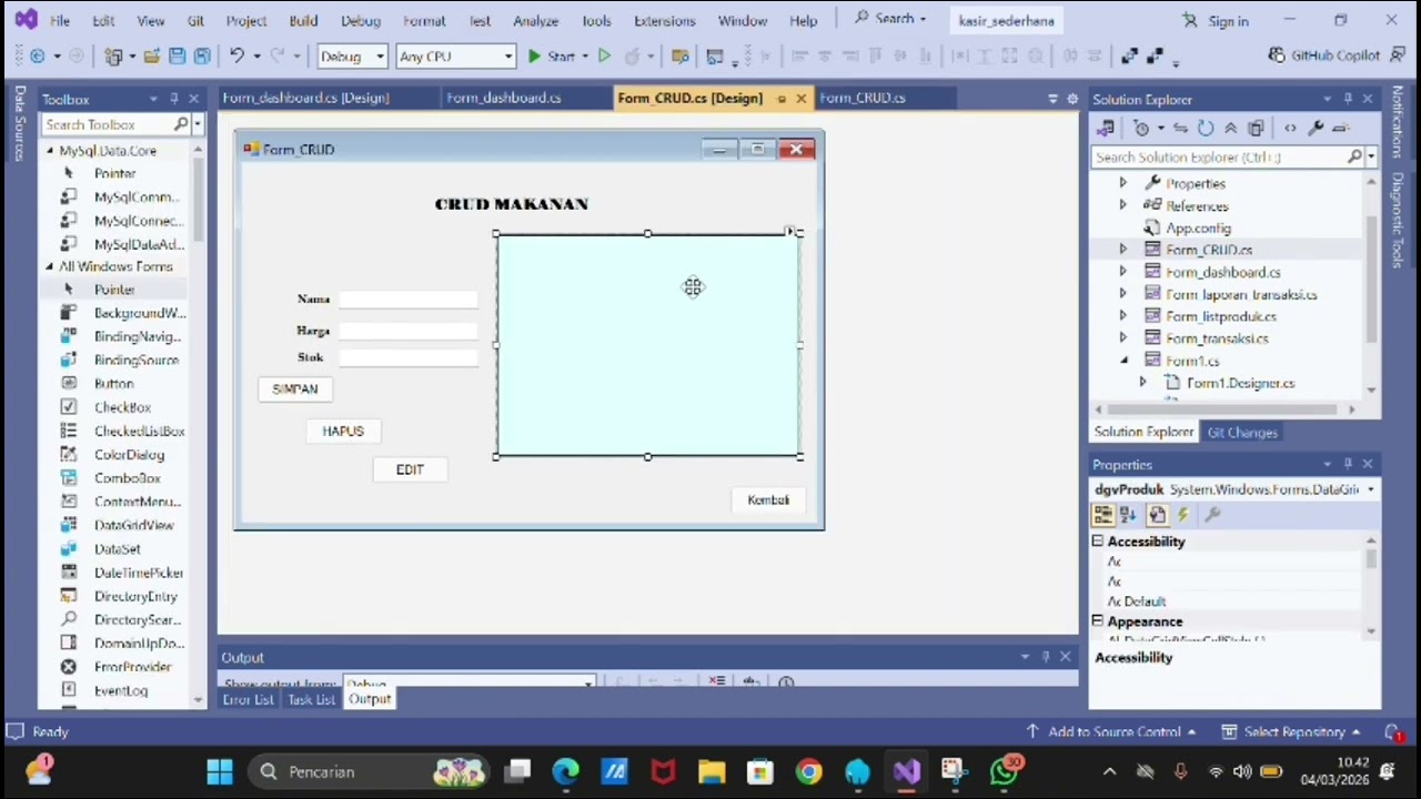 Tugas Membuat Aplikasi kasir sederhana Desktop. Nama: Aviva Kamiliya Putri,kelas XI RPL -A.