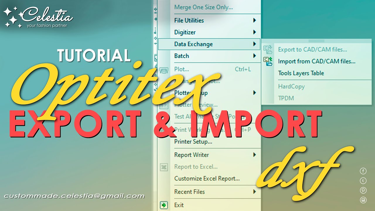 Tutorial Optitex, Cara Import dxf file,  Cara Export dxf File