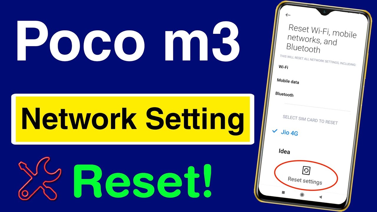Как сбросить настройки сети в Poco M3 | Poco M3 me Настройки сети для сброса Кейсе Карен