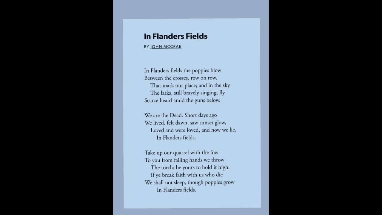 In Flanders Fields Poem English literature and Poem Analysis Like share and subscribe my channel