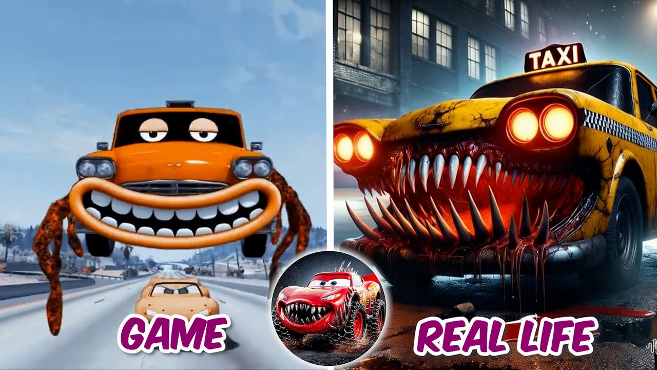 INFECTED Taxi Car Eat Monsters In Real Life | All Eater Monster | Tiles Hop EDM Rush Coffin Dance