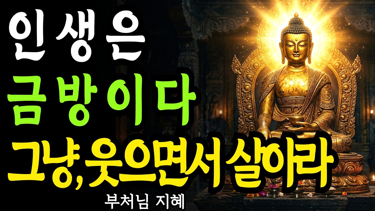 인생은 금방이고 너무 짧다 그냥 웃으며 살아라 인생잘 사는법 | 부처님 말씀 | 석가모니 가르침