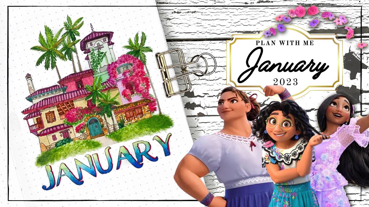 January 2023 Bullet Journal Plan With Me - Encanto Theme