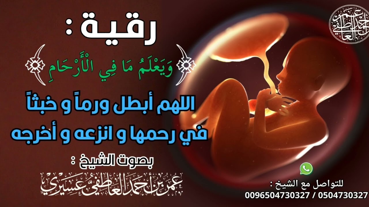 رقية:(و يعلم ما في الأرحام) اللهم أبطل ورما و خبثا في رحمها و انزعه و أخرجه | الشيخ عمر العاطفي 