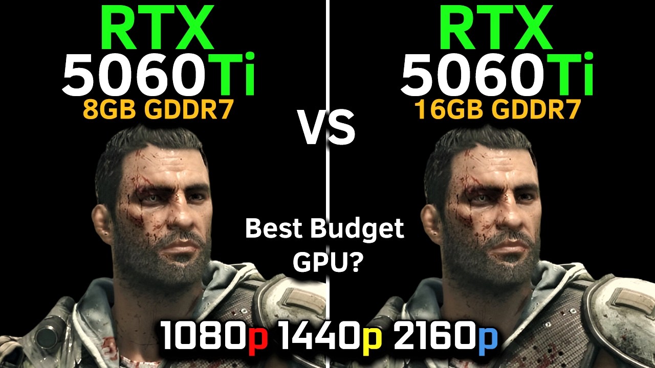 RTX 5060 Ti 8GB vs RTX 5060 Ti 16GB | 1080p, 1440p, 4K + DLSS 4 | Is More VRAM Worth It?