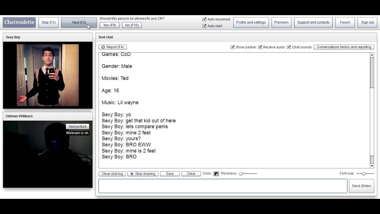 Random chat roulette shiieeeeeet