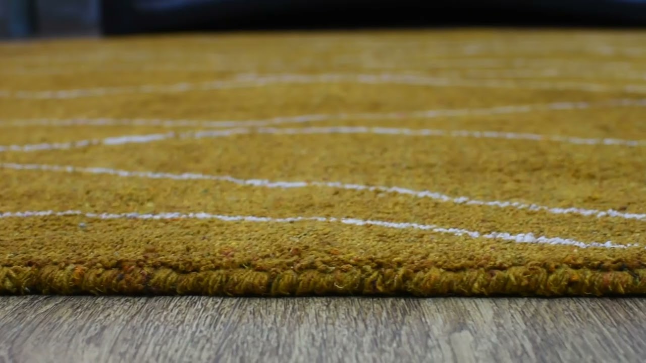 Hand Knotted Loom Silk Mix 5'x8' Area Rug Contemporary Gold White LSM627