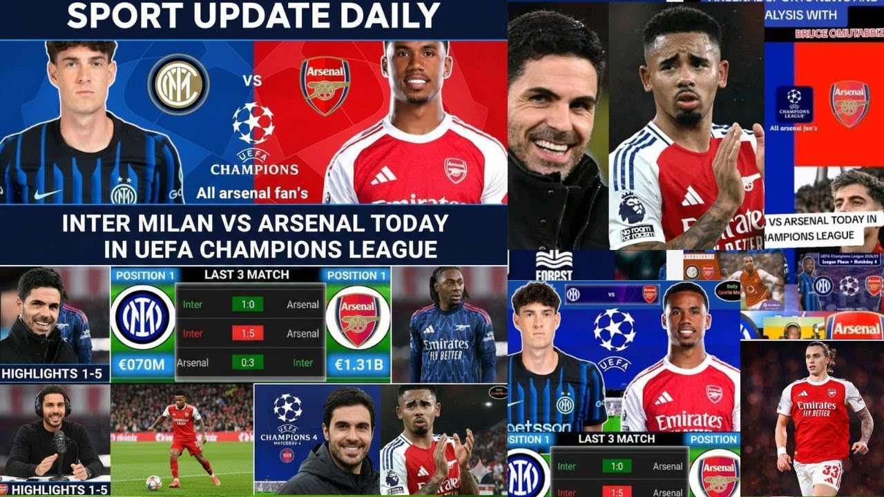 😃😃Arsenal ijyiye kwa Inter Milan muri UEFA champions league, dore uko ama ekipe yombi ahagaze