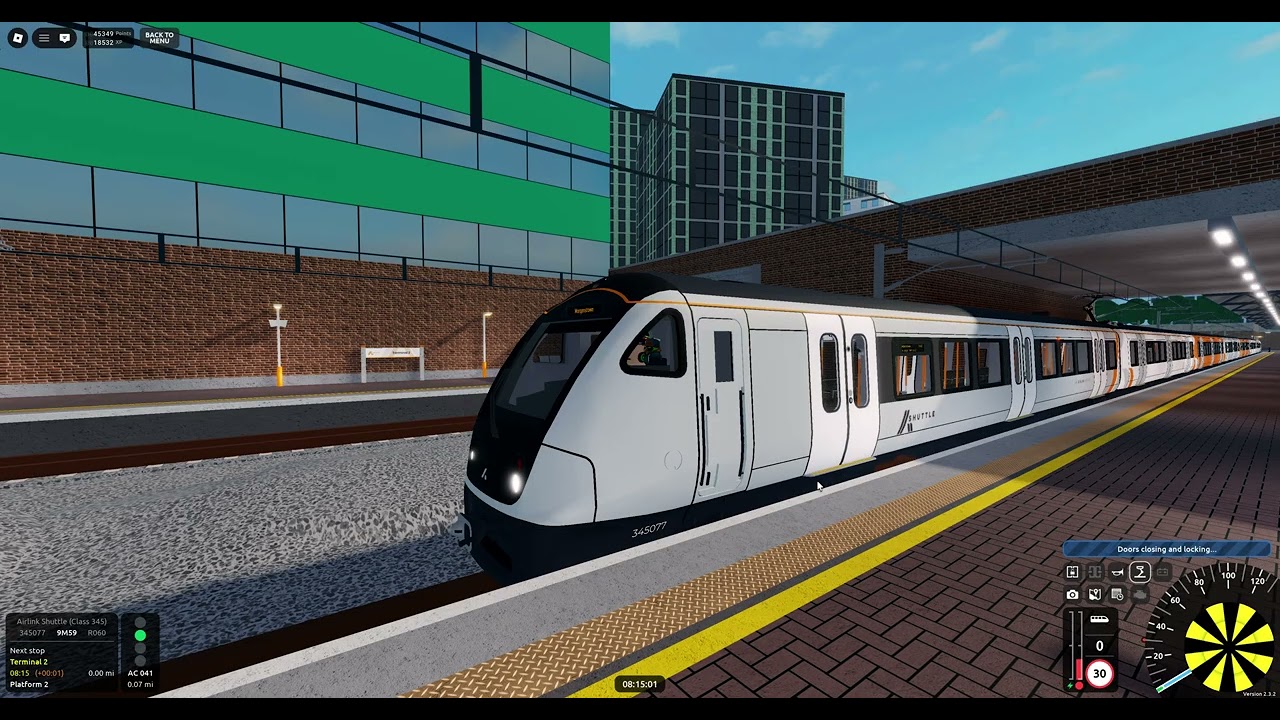 Roblox SCR v2.3.2 R060 Airport Terminal 2➡️Morganstown (Class 345/0)