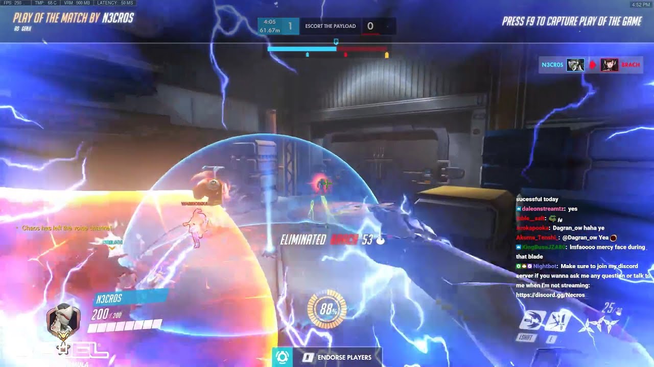 POTG! NECROS INSANE NANO GENJI GAMEPLAY OVERWATCH SEASON 30 TOP 500