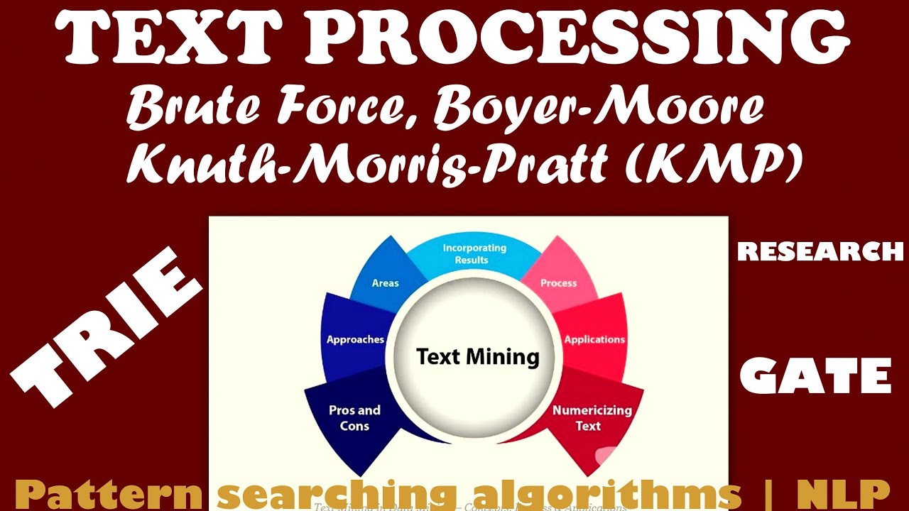 NLP | Pattern matching algorithms | Brute Force | Boyer-Moore | Knuth-Morris-Pratt (KMP) | TRIE 