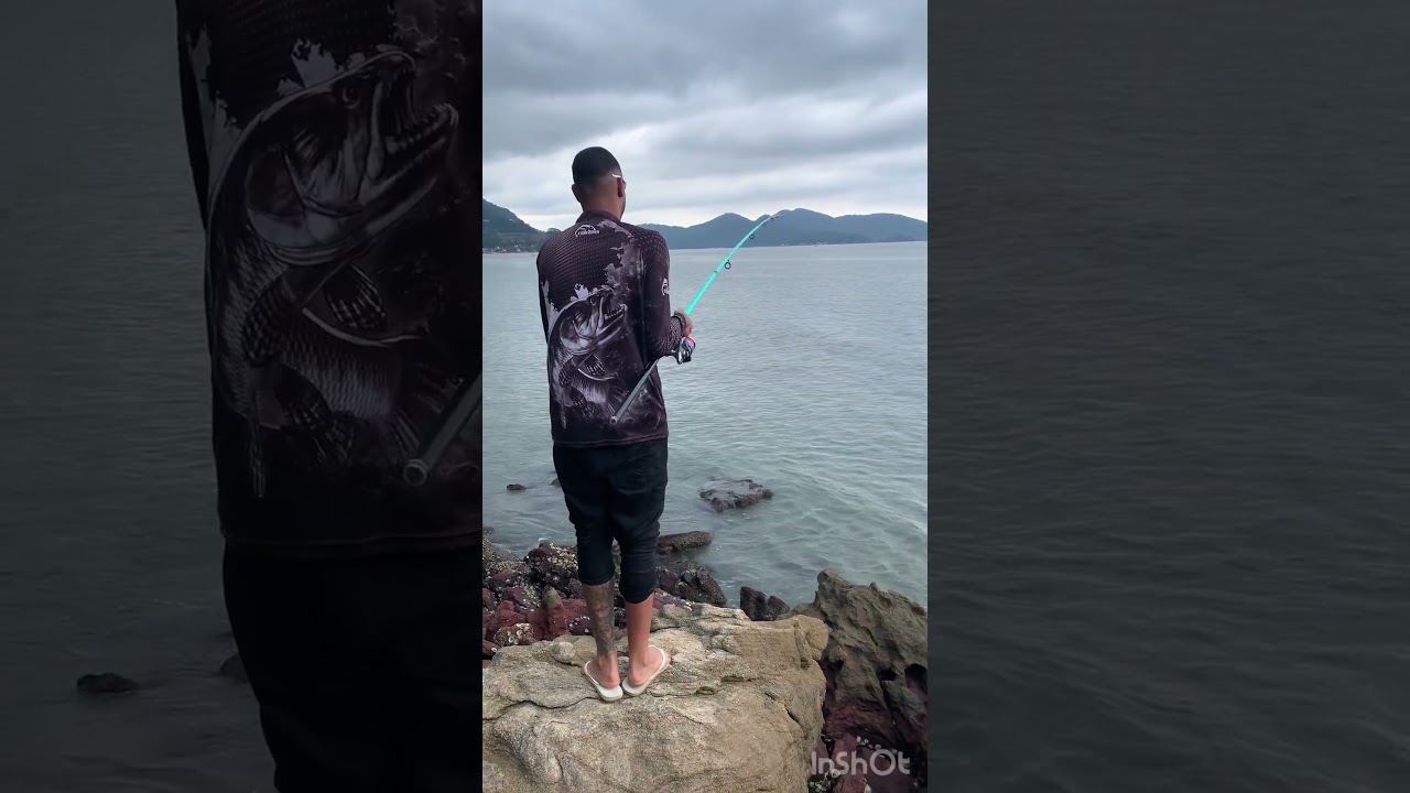 Pescaria na praia da batata muriqui Rj com meu filh&acirc;o fui muito top corvina bruta #pescaria
