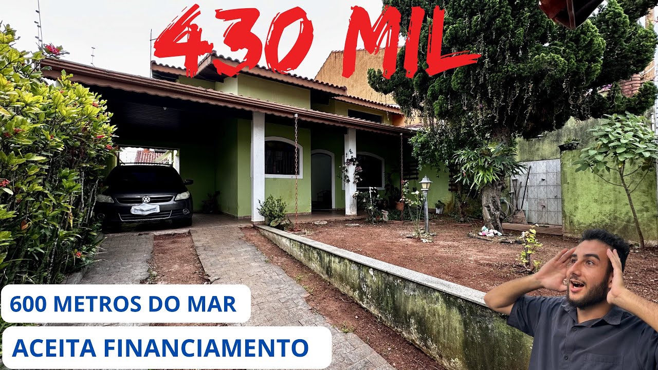 CASA COM 4 QUARTOS A 600 METROS DA PRAIA EM PERUIBE 