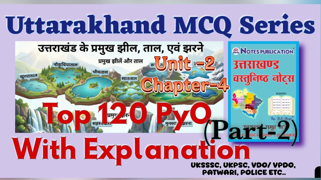 B S Negi MCQ Revision Series | उत्तराखंड की प्रमुख ताल एवं झरने | Top 120 IMP PYQs | UKPSC UKSSSC 