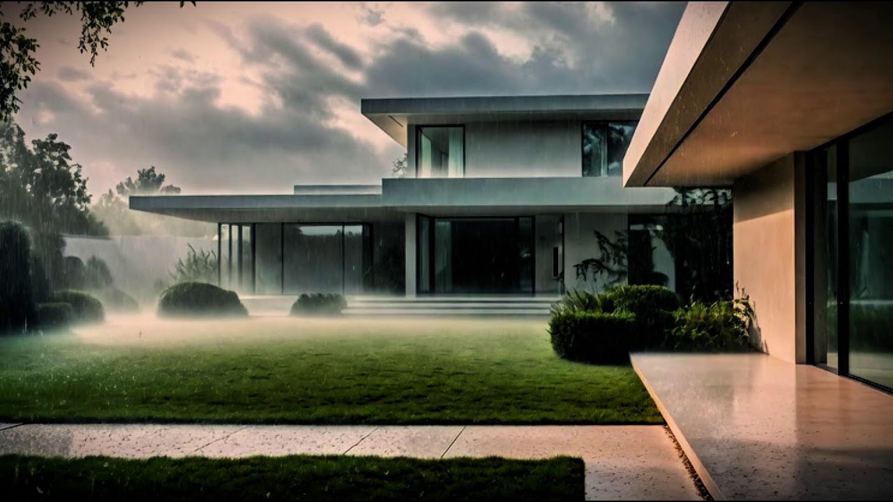 Calm Your Mind in Minutes to Gentle Rain Sounds at a Minimalist Dream House 🌧️ | No Music, Just Pure