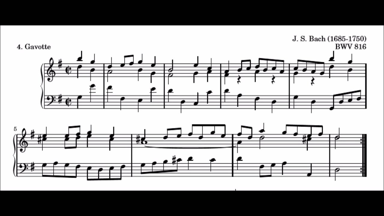 Bach French Suite 5 Gavotte Emil Gilels
