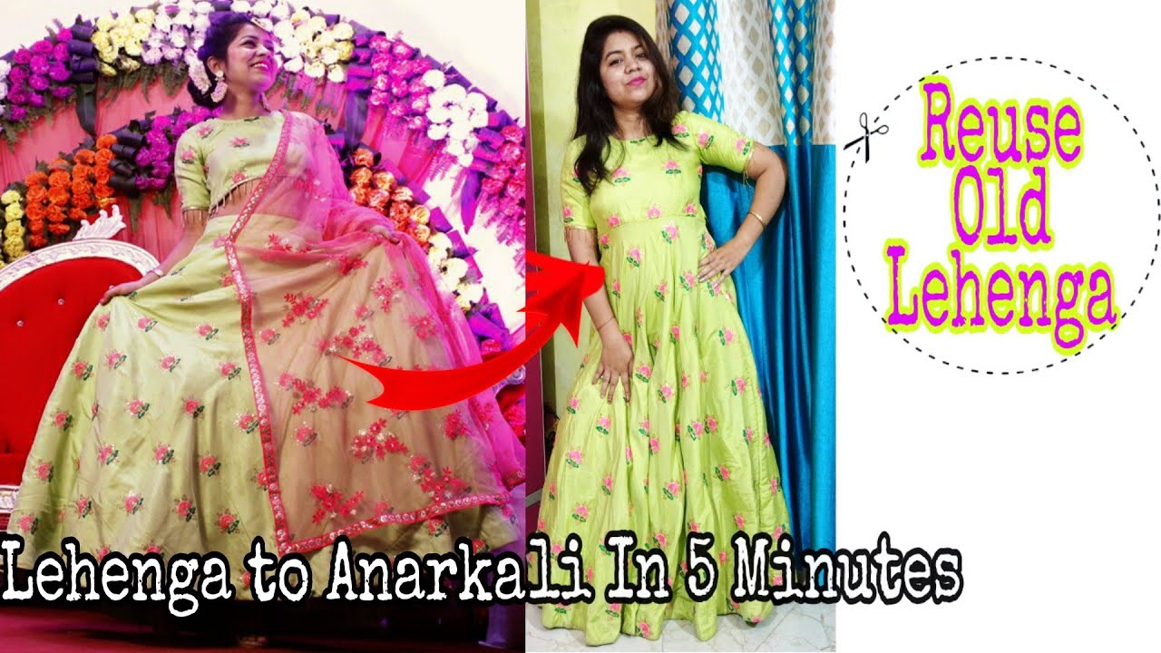 Convert Old Lehenga into Anarkali Suit/Gown|लहँगे को re-use कैसे करें|लहँगे से गाउन अनारकली बनाये