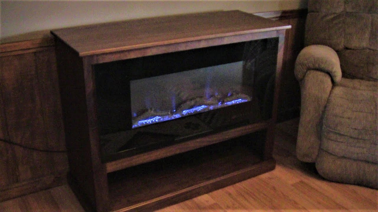 How I built this Electric Fireplace Stand! African Mahogany!
